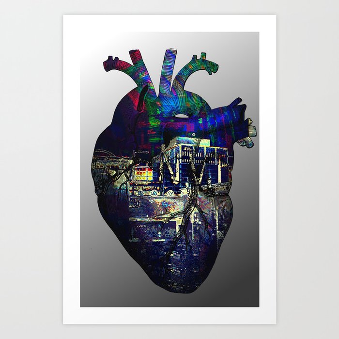 Denver in a Glitched Heart Art Print