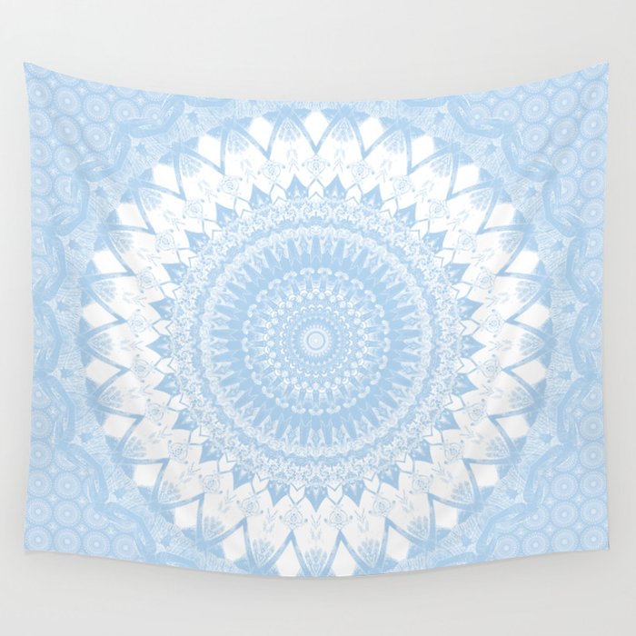 light blue mandala tapestry