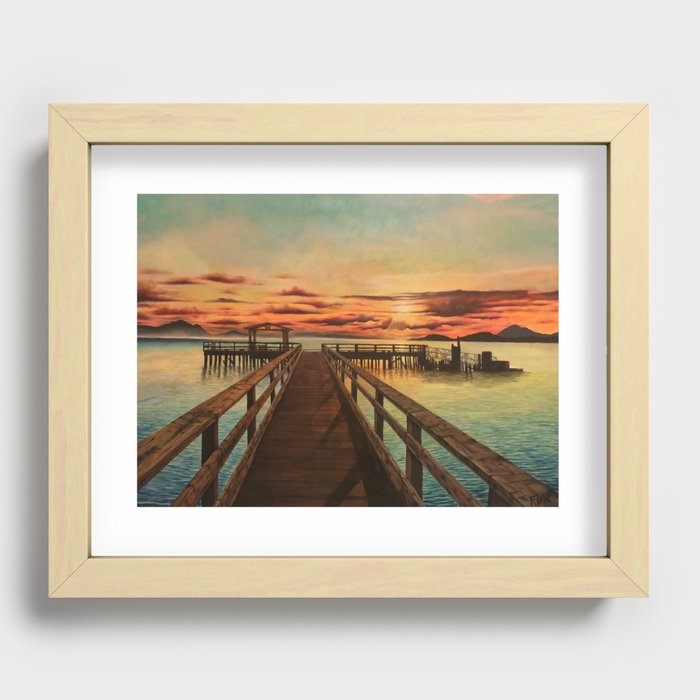 Sunset on the Pier Recessed Framed Print