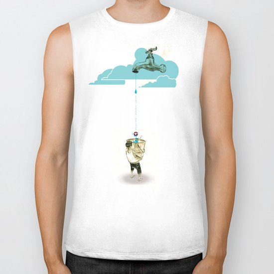 Glue Network Print Series "Water / Hygiene / Sanitation" Biker Tank