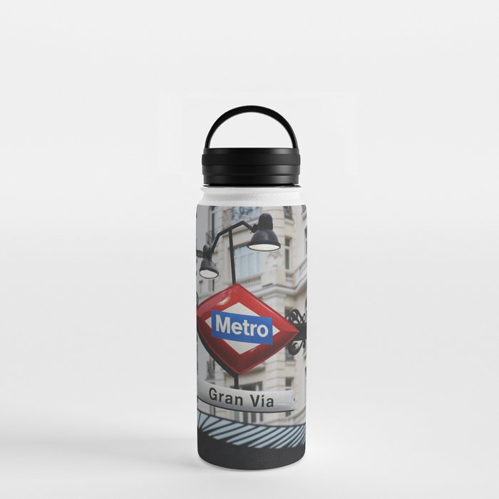 Metro station Gran Via in Madrid Water Bottle