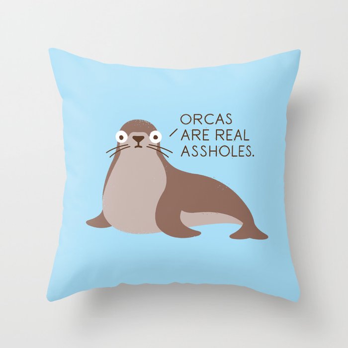 Seal of Reproval Throw Pillow