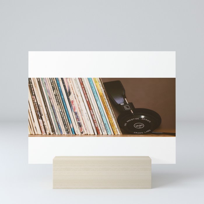 Vinyl and Headphones Mini Art Print