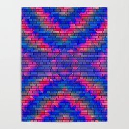 Red violet blue masonry  Poster