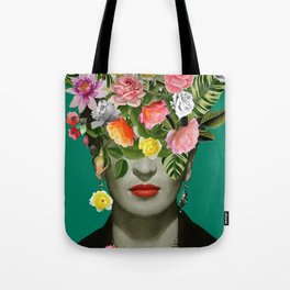 Frida Khalo Floral Portrait Tote Bag