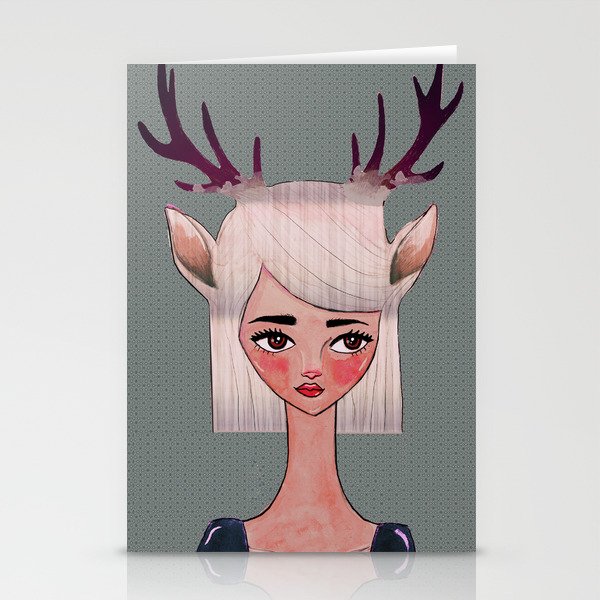Deer Girl Stationery Cards