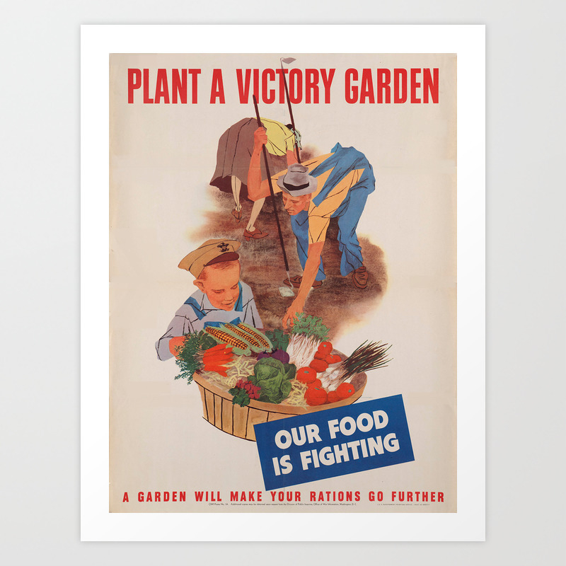 Vintage Poster Victory Garden Art Print By Mosfunky Society6
