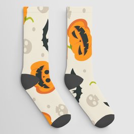 Halloween Flat Design Pattern Socks
