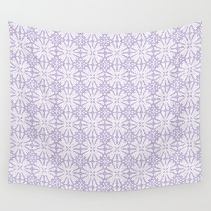 Nappy Faux Velvet Medallion Pattern in Lavender Lilac Wall Tapestry