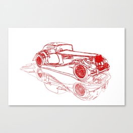 Retro Car Sketch Canvas Print