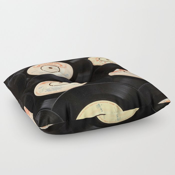 Vinyls Music Gramophone Vintage Pattern Floor Pillow