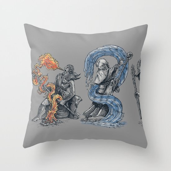 earth - fire - water - (bad) air Throw Pillow