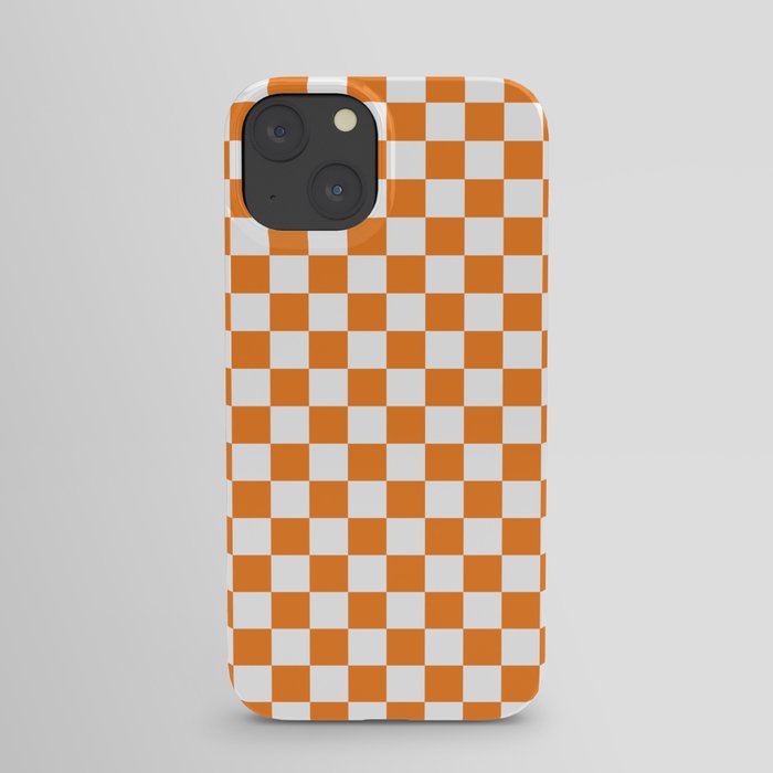 Orange Checkerboard Pattern iPhone Case