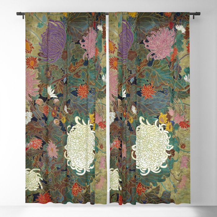 flower【Japanese painting】 Blackout Curtain