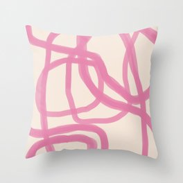 Pink Lines Throw Pillow