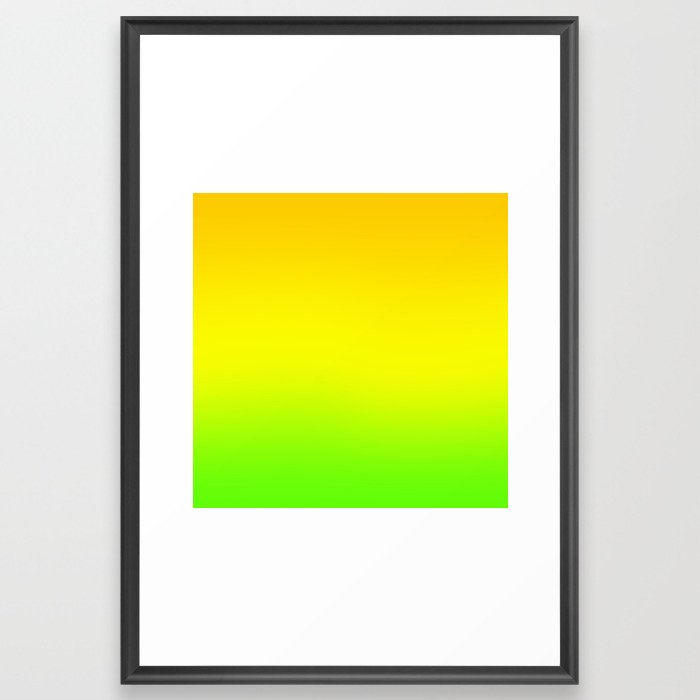 YELLOW GREEN OMBRE COLORS Framed Art Print