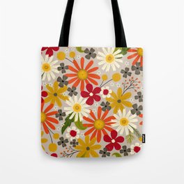 loose warm floral Tote Bag