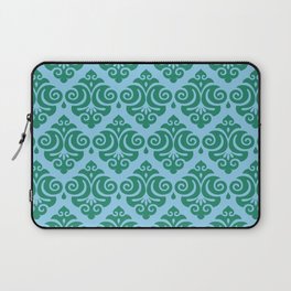 Victorian Gothic Pattern 529 Blue and Green Laptop Sleeve