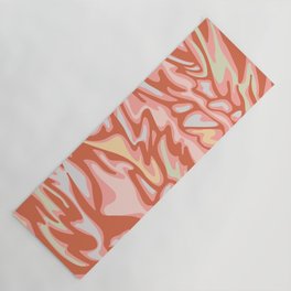 FLOW MARBLED ABSTRACT in TERRACOTTA AND BLUSH Yoga Mat
