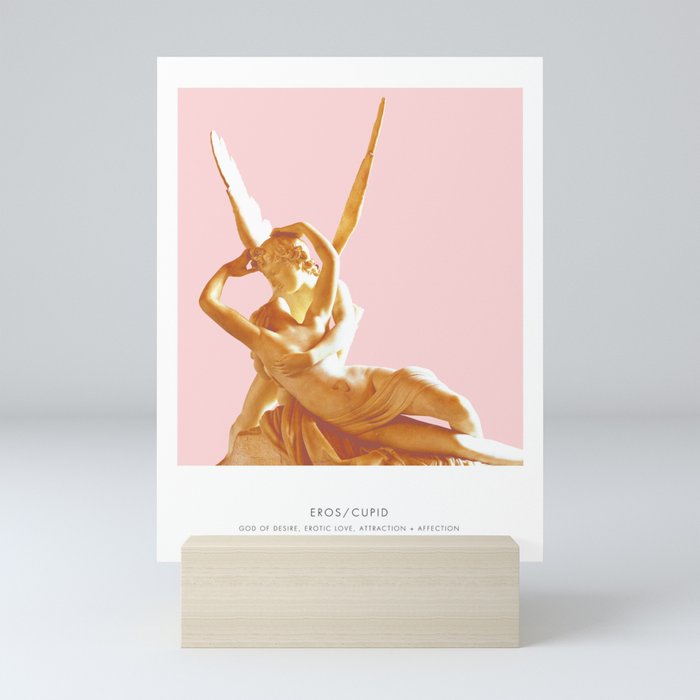 Eros Art Print, Portrait of Cupid, Mythology, Cupid Bust, Eros Photo, Psyche Revived Art Print, Modern Home Decor, Pink & White, Love Art, Love  Mini Art Print