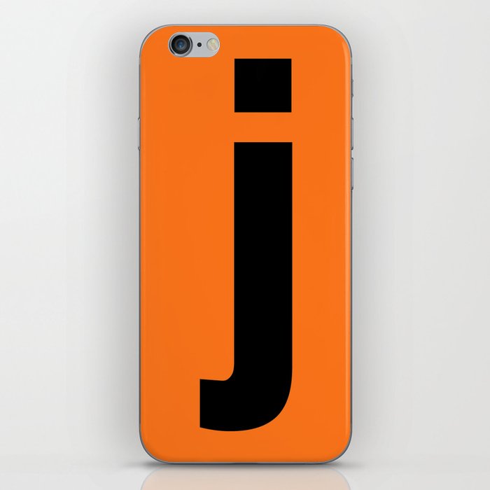 letter J (Black & Orange) iPhone Skin