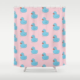 Rubber Duck Shower Curtain Bubbles Hot Pink Print for Bathroom