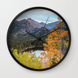 Colorado Bear Lake Autumn Sunset Rocky Mountain National Park Landscape Wall Clock