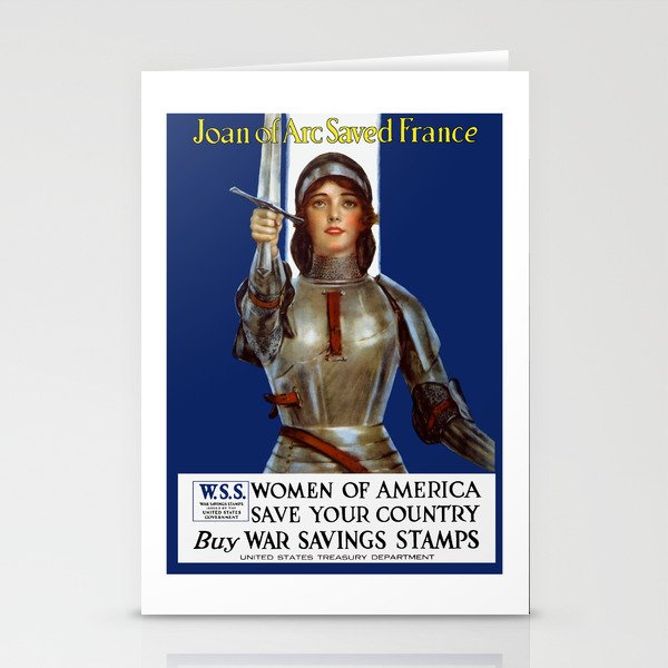 Joan of Arc Saved France - World War I Poster Stationery Cards