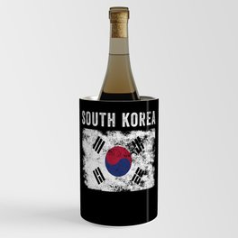 South Korea Flag Distressed Wine Chiller
