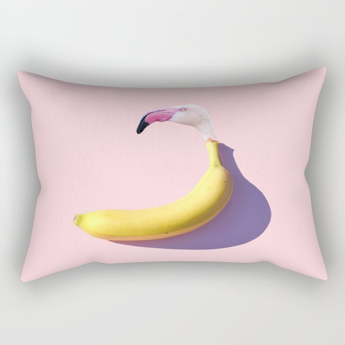 Flamingo Banana Rectangular Pillow