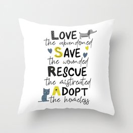Animal Rescue Throw Pillow