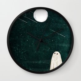 Meteor Shower Wall Clock | Night, Digital, Ghost, Painting, Meteors, Moon, Comets, Sky, Fullmoon, Stars 