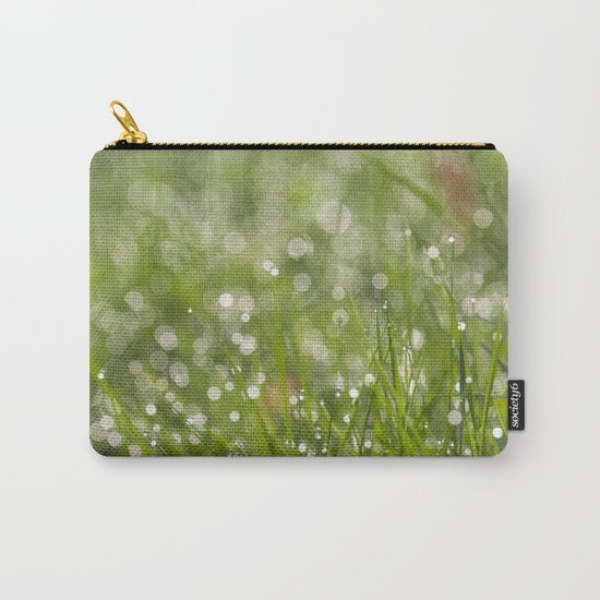 Fresh green meadow - Green grass with waterdroplets sparkling in the sun on #Society6 Carry-All Pouch