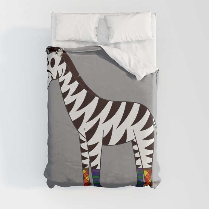 Zebra Socks Duvet Cover