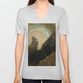 Melancholy 1876 Odilon Redon V Neck T Shirt