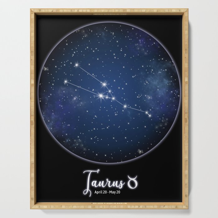 Zodiac Constellation - Taurus in portal Serving Tray
