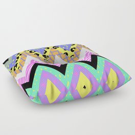 Trendy hipster neon colors geometric chevron Floor Pillow