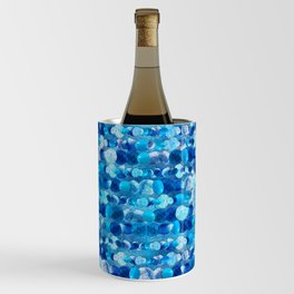 Blue Tumbled Gemstones Lines Wine Chiller