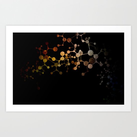 Metallic Molecule Art Print