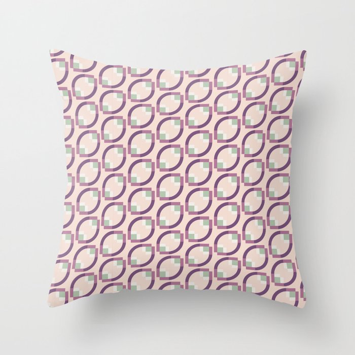 Ovals - Sage and Lilac Throw Pillow