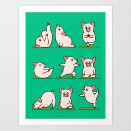 Pig Yoga Art Print