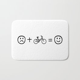 Cycling Makes You Happy Bath Mat | Cyclocross, Mtb, Roadbike, Bicycle, Bikes, Tribike, Mountainbike, Fixie, Cyclist, Velo 