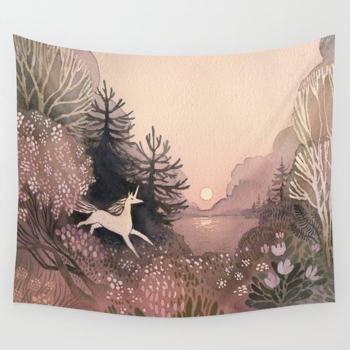 Blooming Forest Wall Tapestry by Ulla Thynell Society6