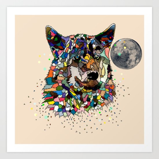 Space wolf Art Print