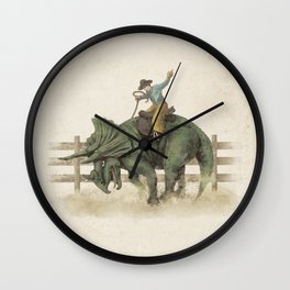 Dino Rodeo  Wall Clock