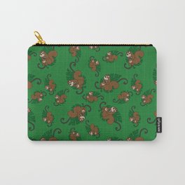 Squirrel with Acorn - Green Carry-All Pouch
