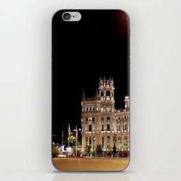 Spain Photography - Beautiful White Building In The Night iPhone Skin