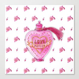 Love Potion in Pink Pattern Canvas Print
