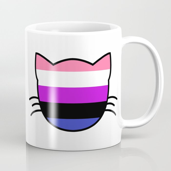 Genderfluid Flag Cat Coffee Mug