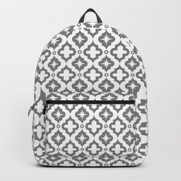 Grey Ornamental Arabic Pattern Backpack